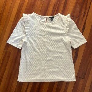 NWT 🌹 Ann Taylor Factory Ivory Dots Top Size XS